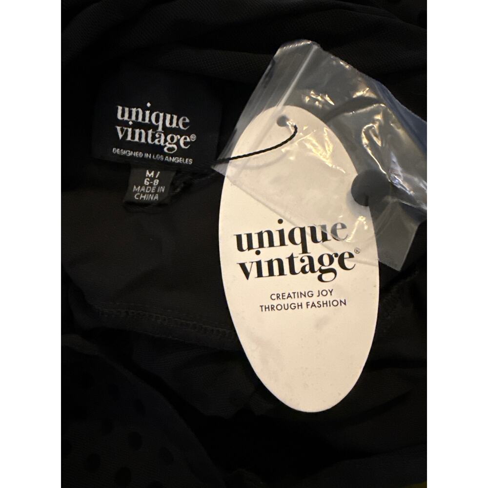 Unique Vintage Black Swiss Dot Starlet Duster XL NWT - Picture 8 of 9